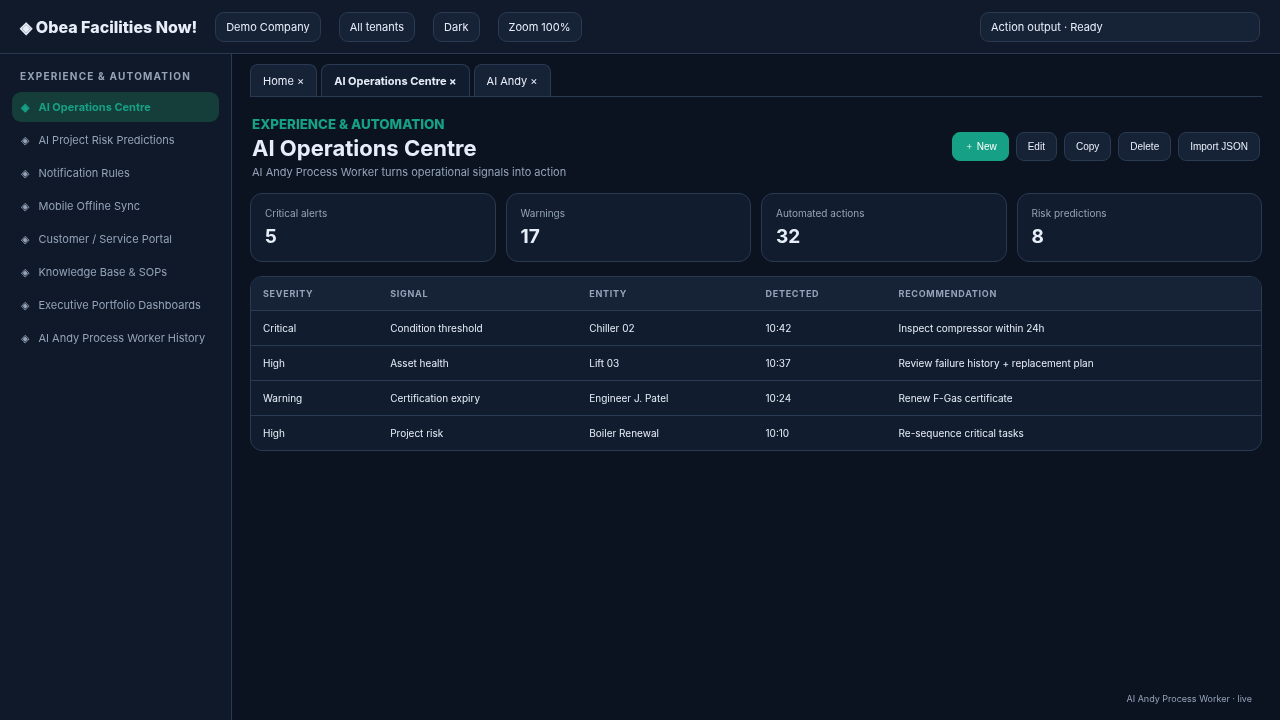 Users Workforce and Engineer Operations screenshot
