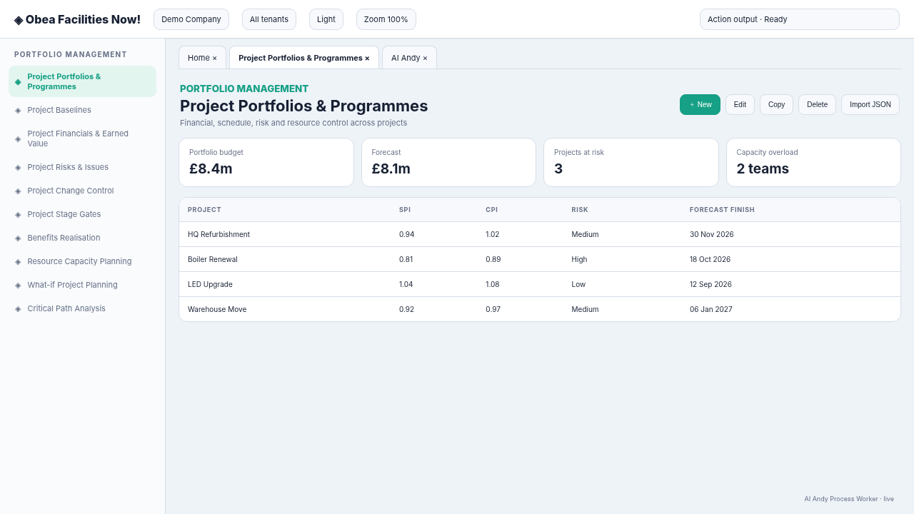 Projects and Portfolio Management screenshot